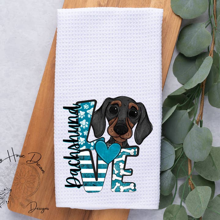 Gravhund Kærlighed, Tegneserie Kæledyr, Hund Elskere / Hånd / Viskestykke for engroshandel hos Dark Horse Dream Designs LLC