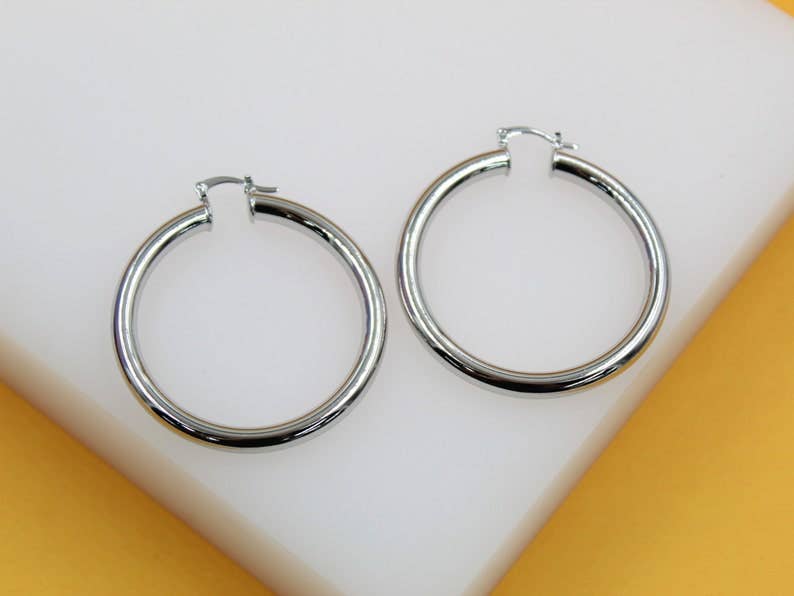 MIA Jewelry - Wholesale Hoop Earrings - 18K Gold Filled 5mm Thick Lever Back Hoop Earrings (J12)2