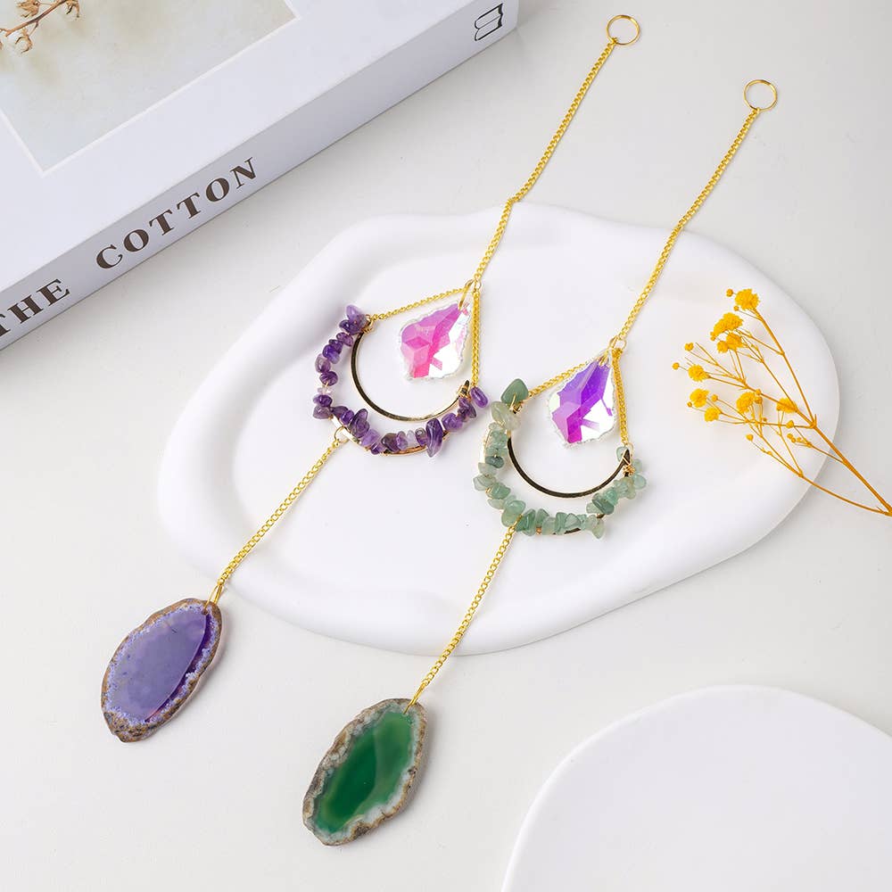 Crystolver (We Cover All Import Fees) - Vendita all'ingrosso Acchiappasole - Teardrop Crystal Agate da Appendere - Suncatcher con Cristalli4