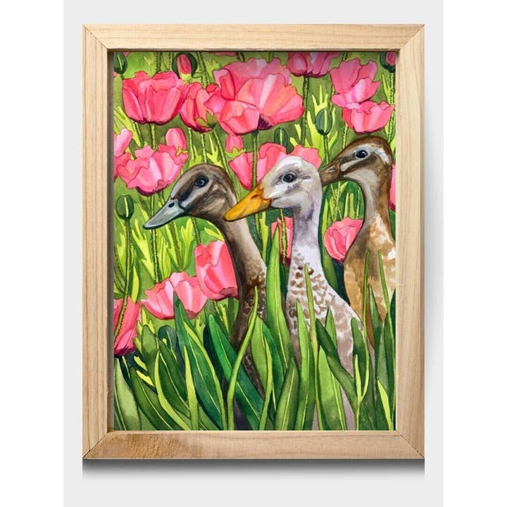 Lámina de acuarela Waddle Along de 11 x 14 pulgadas para venta al por mayor de Chloe Marie Hourdequin Designs