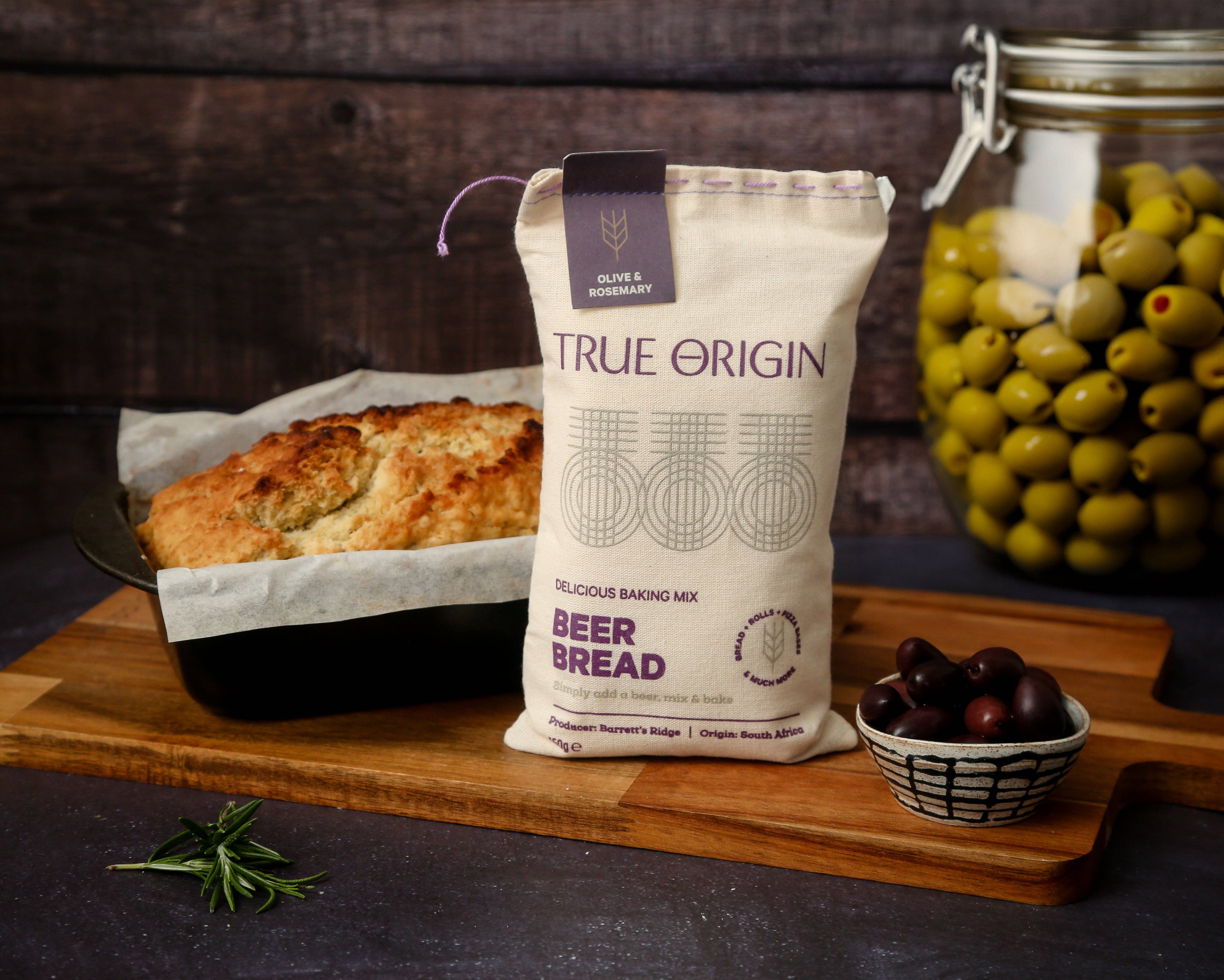 True Origin Foods – wholesale Bread mix – Olive & Rosemary Beer Bread (450g)6
