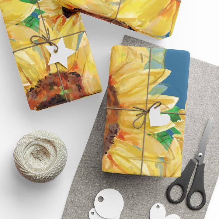 Sunflower Wrapping Paper Roll – Eco-Friendly Gift Wrap for wholesale by Blue Cava