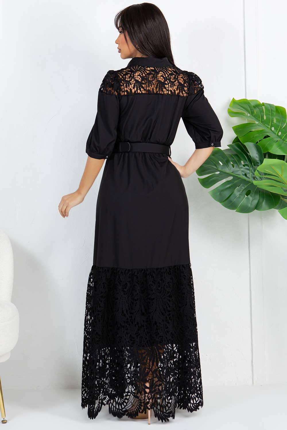 Fashion Space - Vendita all'ingrosso Vestito - Donna - Abito lungo elegante a maglia unita da donna4