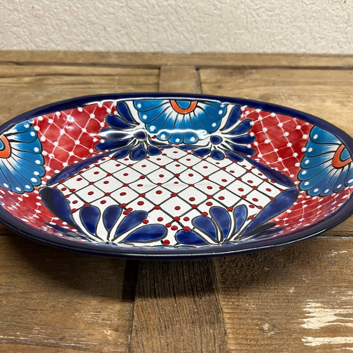 My Amigos Imports - Vente Plateaux - LIQUIDATION-Plateau de fête en céramique Talavera-13,5x10,5-Ovale4