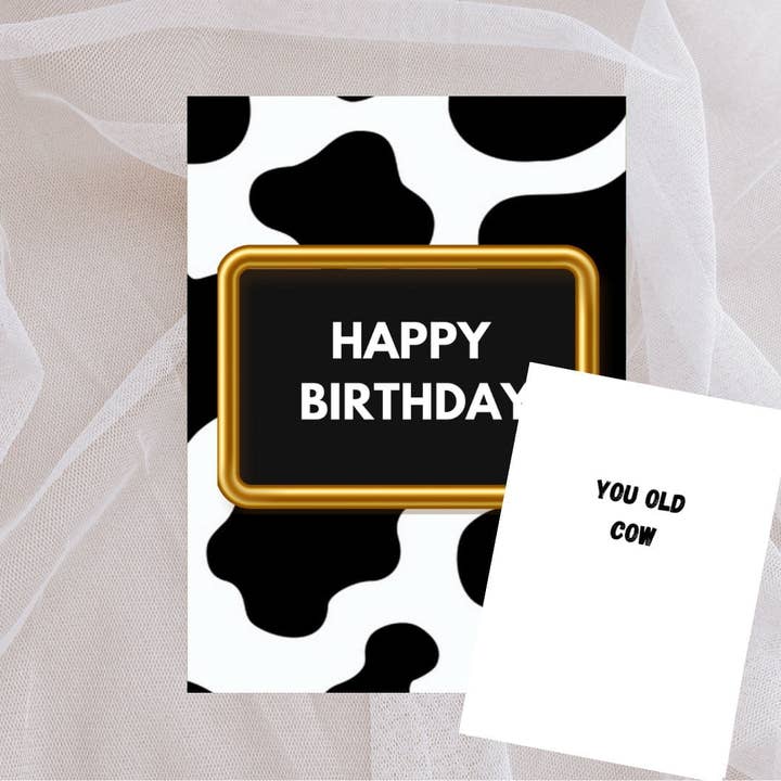 Tarjeta de felicitación de cumpleaños femenina Rude «Old Cow» para venta al por mayor de Lunabuloona