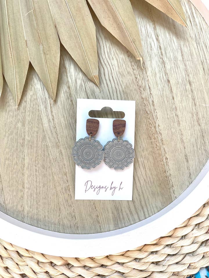 Mandala Dangle | Handmade polymer clay earrings for wholesale by MN Clay Co