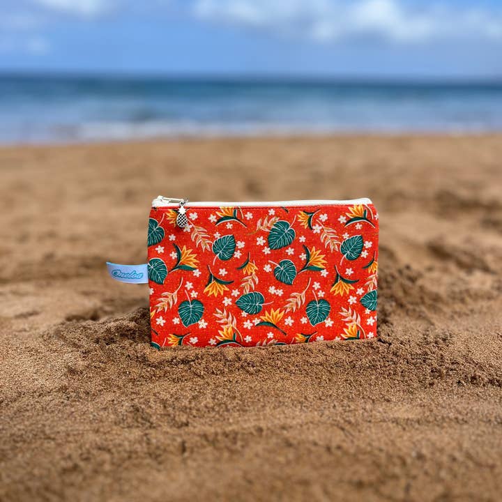 Monstera Geldbörse mit Stofffutter für den Großhandel von Oneloa Maui