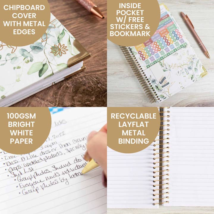 bloom daily planners - Venta al por mayor Agendas - Planificadores de tapa dura para el año calendario 2025, 5 x 8 pulgadas, elige el diseño