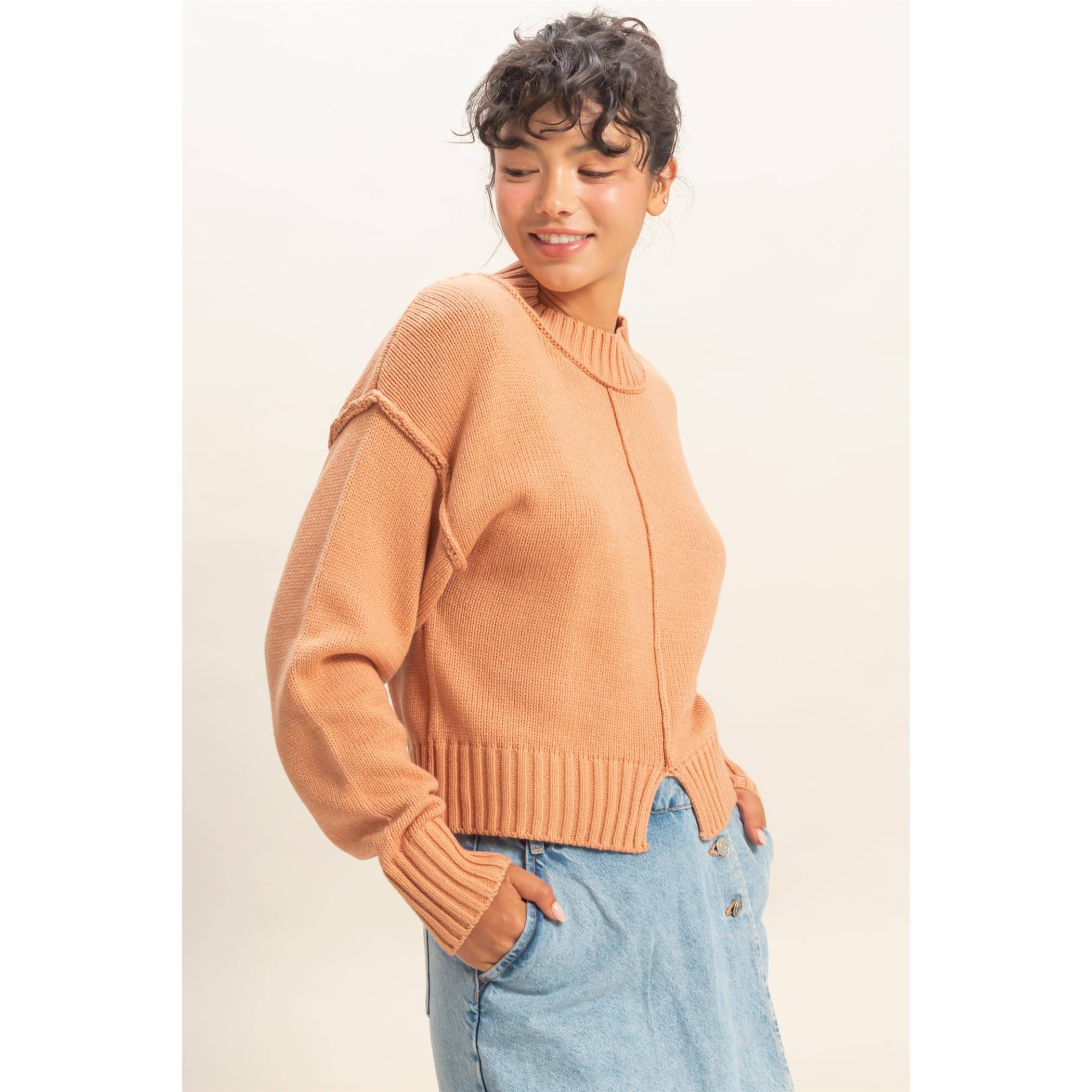 HYFVE – Großhandel Strickpullover – Damen – Pullover mit Stehkragen und Naht vorne17