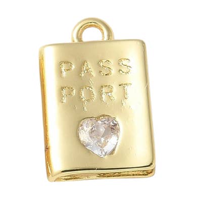 Gold Passport to Travel Charm for wholesale by The Charm Bar Company