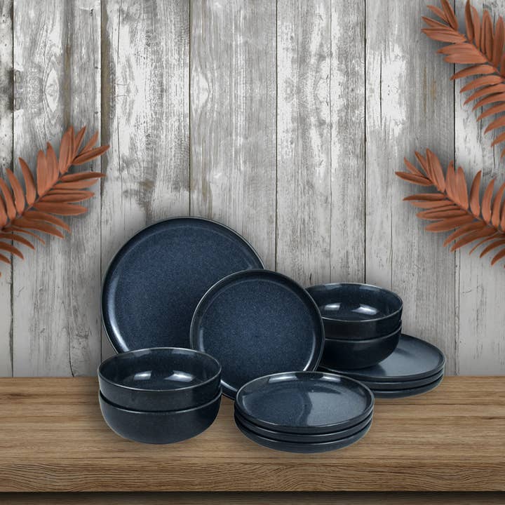 Set di stoviglie Black Pearl - 12 pezzi per la vendita all'ingrosso da parte di AH Bright