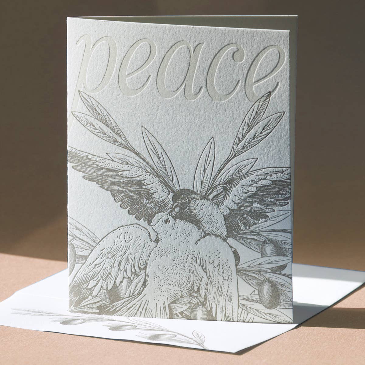 Painted Tongue Press - Wholesale Love Card - Olive Love and Peace Card1