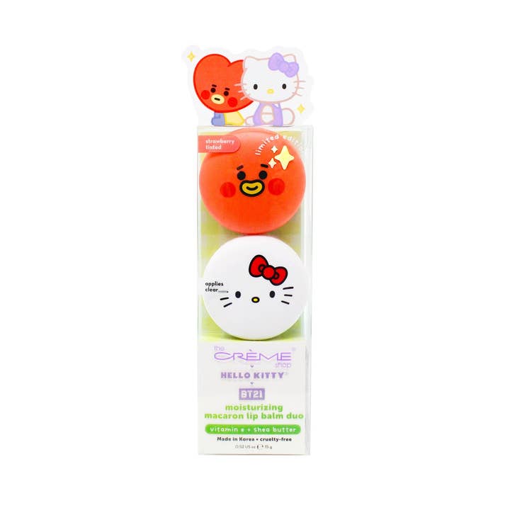 Hello Kitty & BT21 Tata Moisturizing Macaron Lip Balm Duo for wholesale by GenFresh