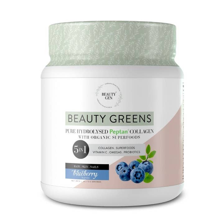 Kollagen Supergreens Ekologisk blandning Probiotiska Blåbär 450g för wholesale av Beauty Gen
