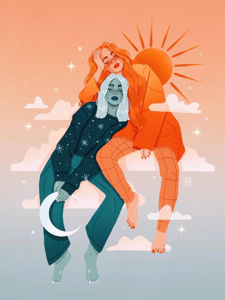 Sky Sisters Print for wholesale by Brittany Keller Art