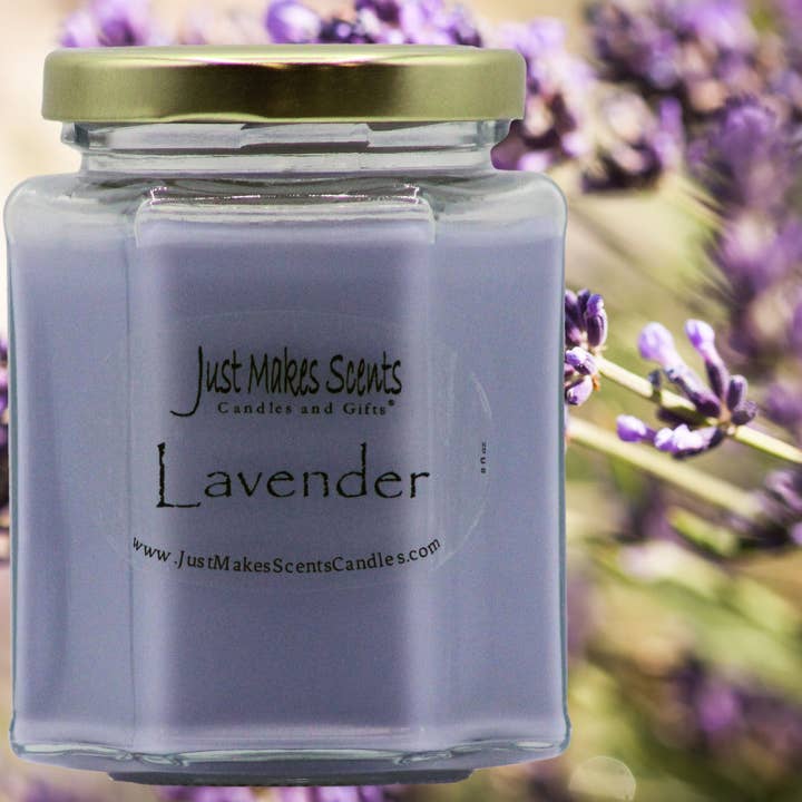 Lavender Scented Candle - 8 oz for wholesale by Just Makes Scents Candles and Gifts LLC