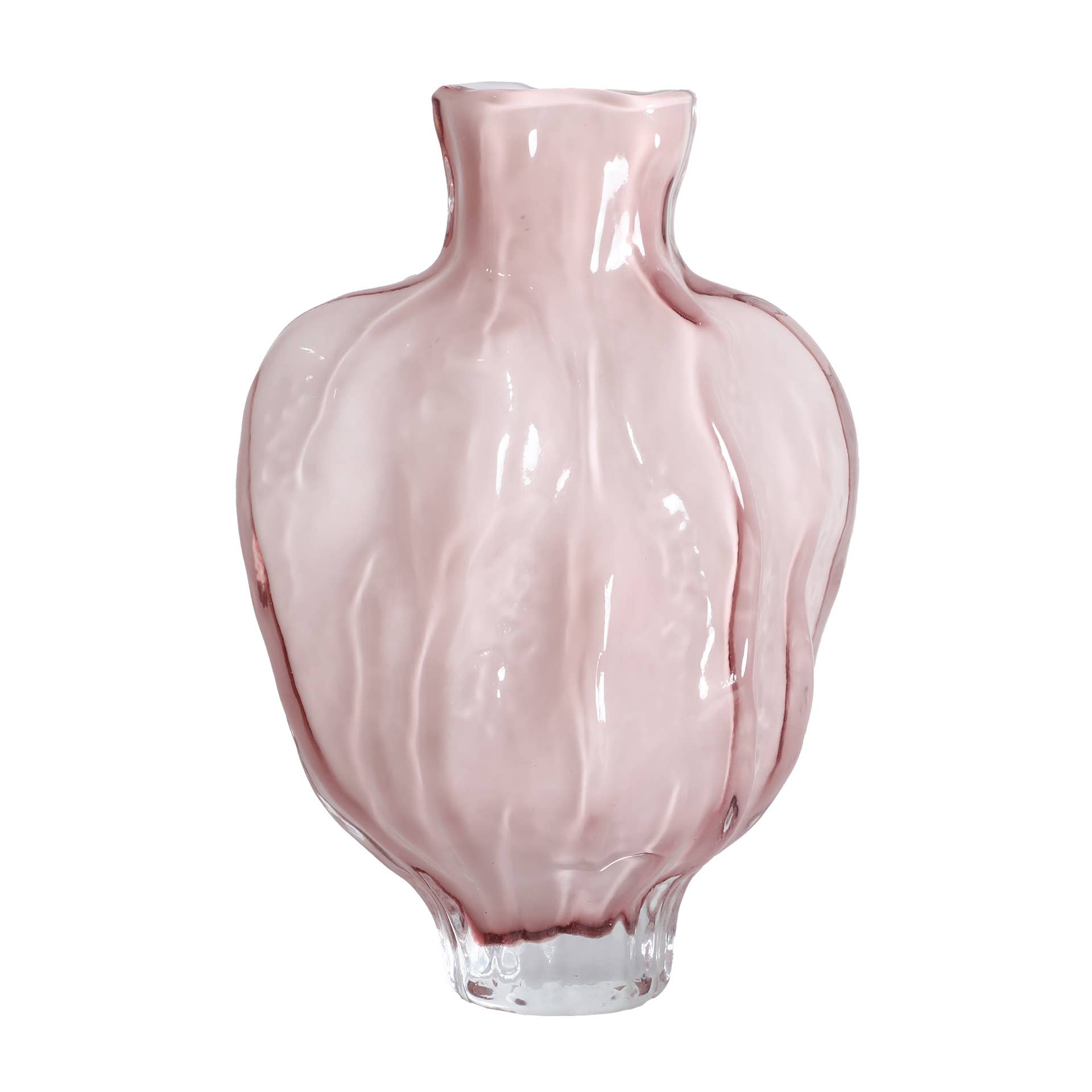 Kodu - Wholesale Vase - Pale pink glass vase measuring 19x13x28cm