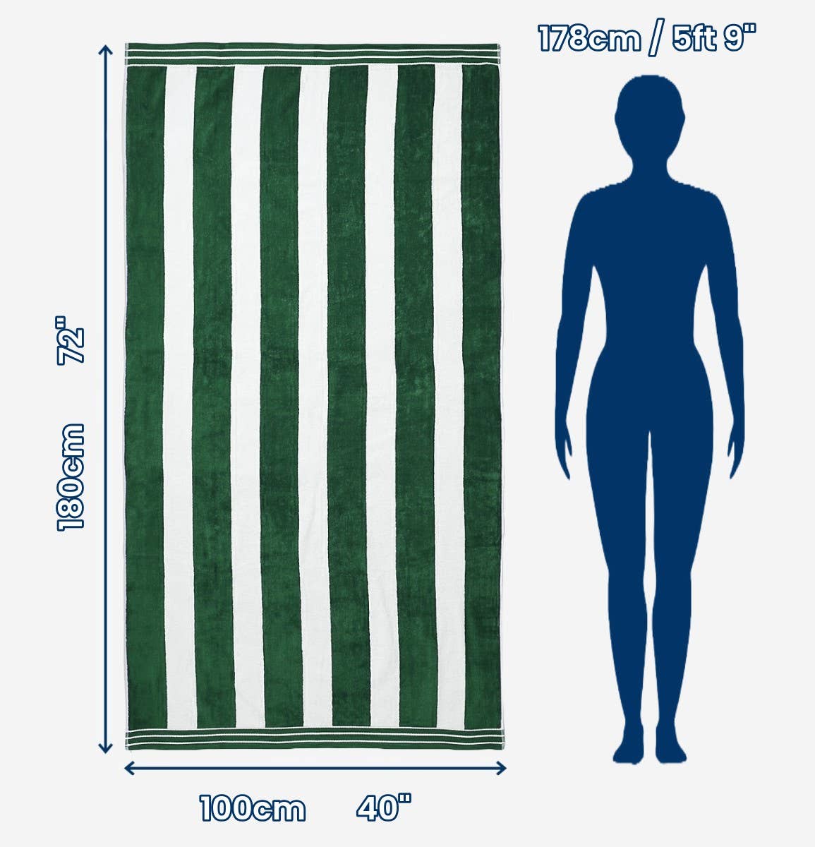 Allure Bath Fashions – Großhandel Badetuch – Jumbo Cabana Strandtücher mit Streifen – 100 x 180 cm7