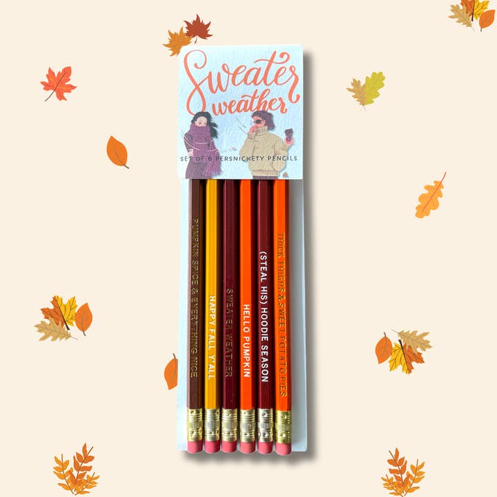 Sweater Weather | Fall Theme Pencils for wholesale by Persnickety Pencil Co.