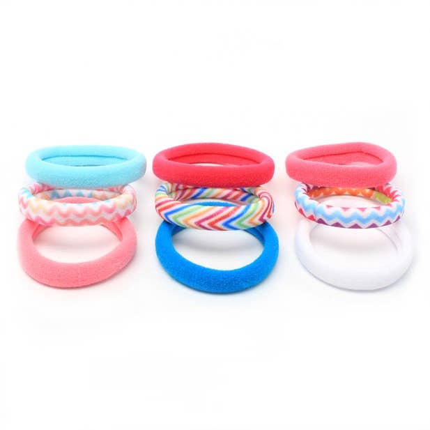 Inca UK – wholesale Hair tie – Jersey elastics - Assorted - Card of 6 - 8mm thick1