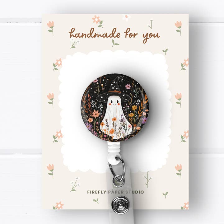 Firefly Paper Studio, LLC - Wholesale Badge Accessory - Women's - Ghost Witch Badge Reel