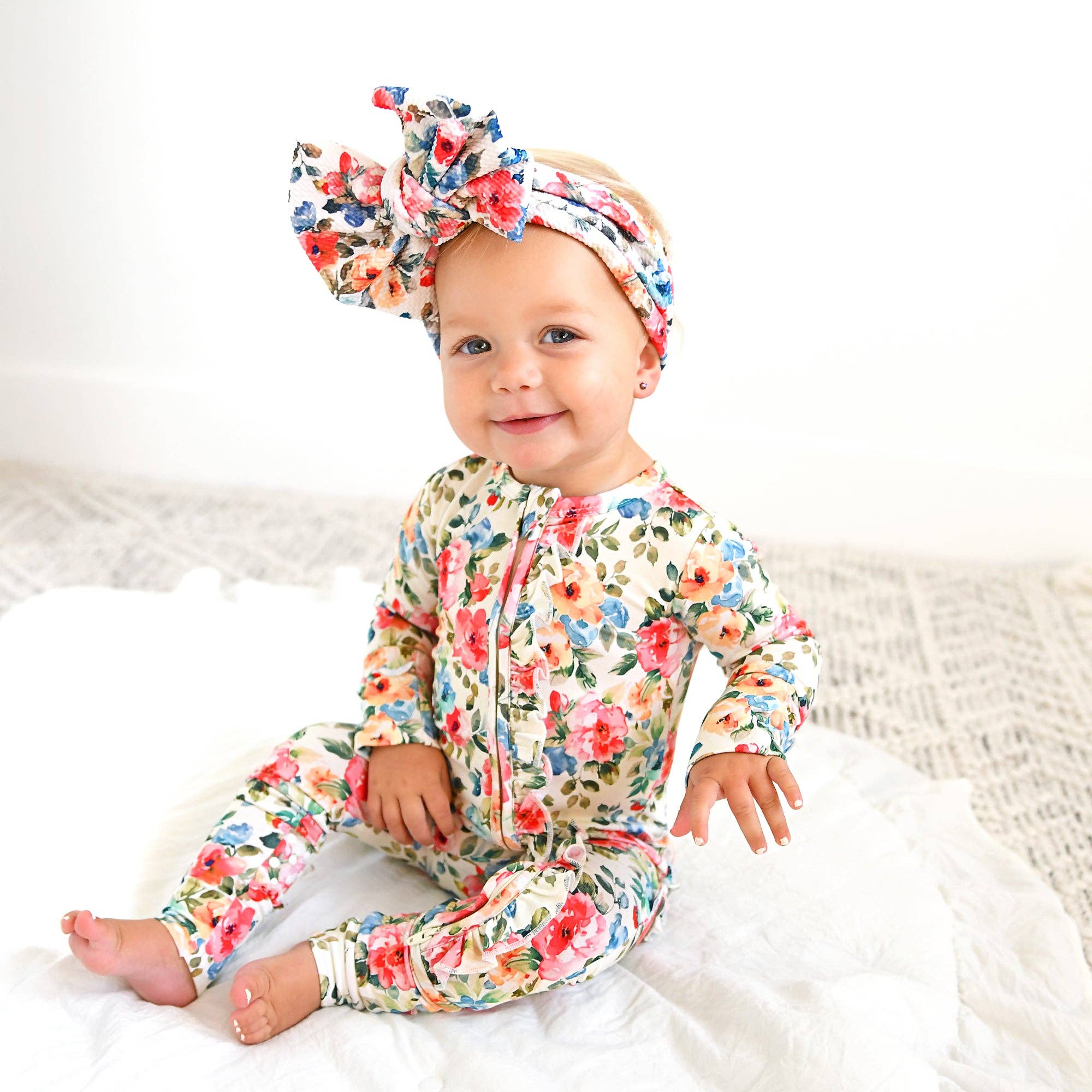Gigi and Max - Wholesale Jumpsuit - Baby - Nayeli RUFFLE ZIP Bamboo One Piece Floral Baby Clothing13