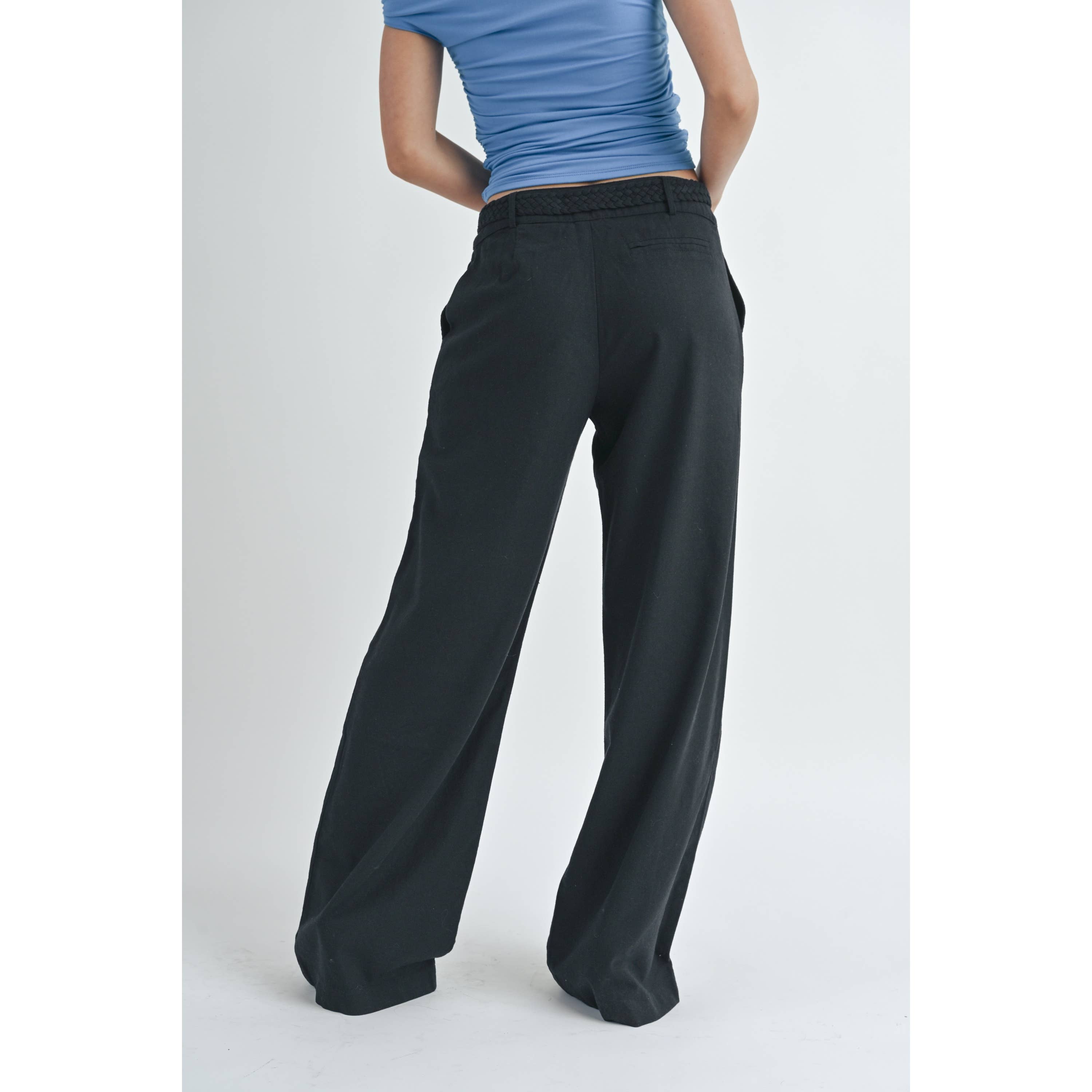 Peace Love Line – Großhandel Hose – Damen – PL1807 - LANGE LEINENHOSE MIT TASCHEN5