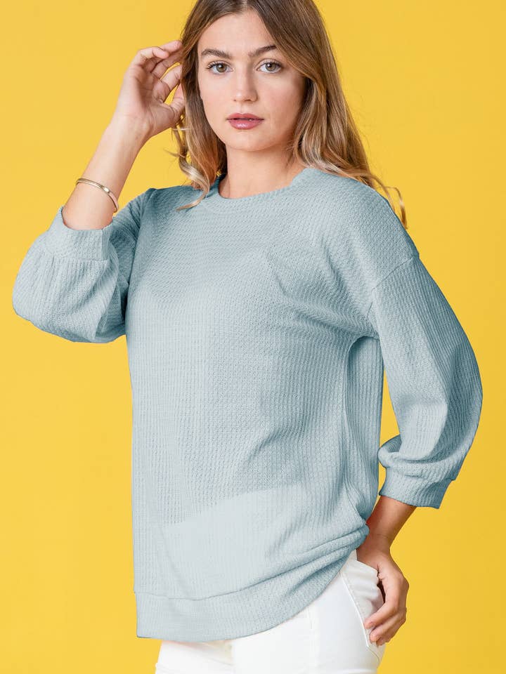 Top in maglia a nido d'ape Plus per la vendita all'ingrosso da parte di EG fashion