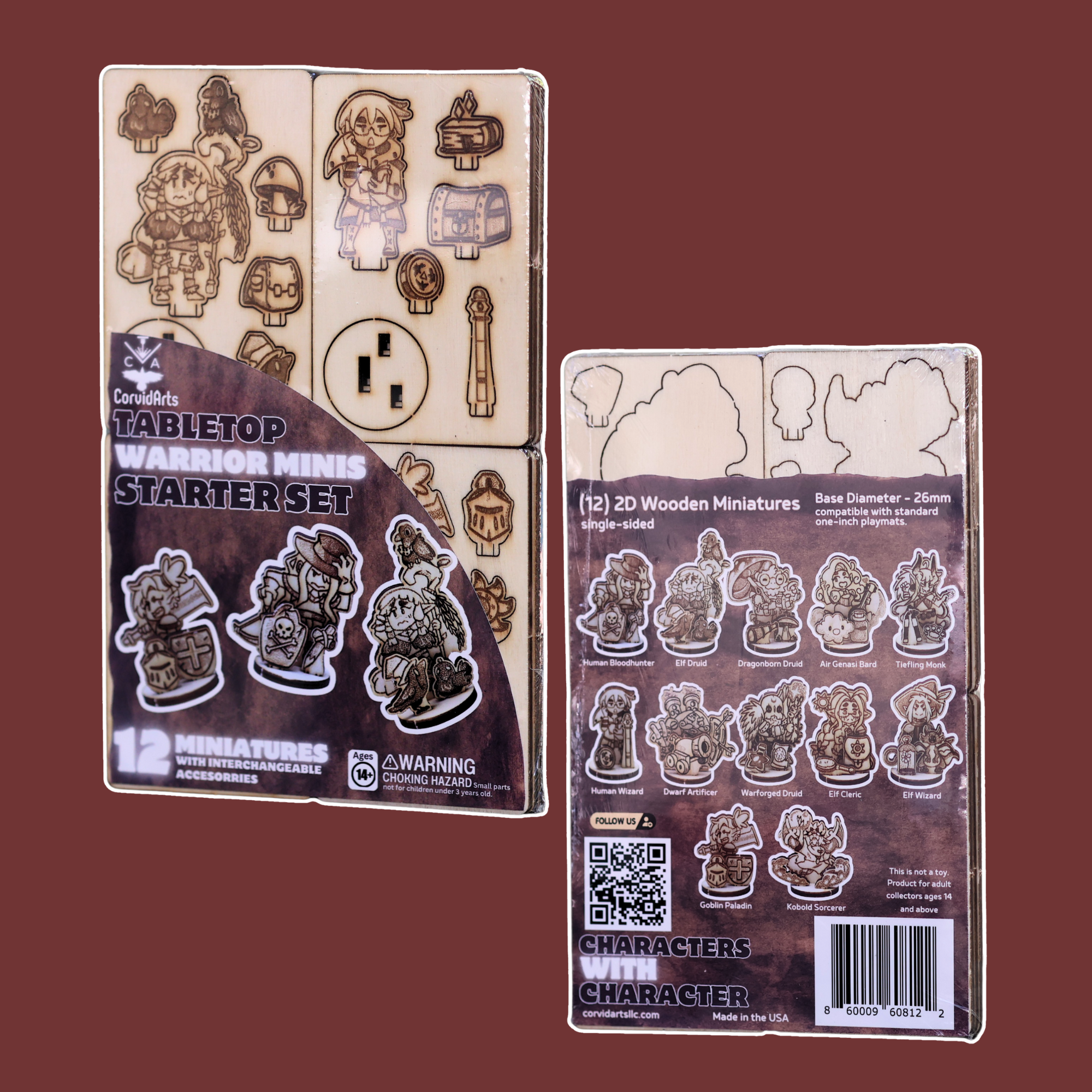 CorvidArts - Wholesale Board Game - Warrior Tabletop Miniatures (Set of 12)5