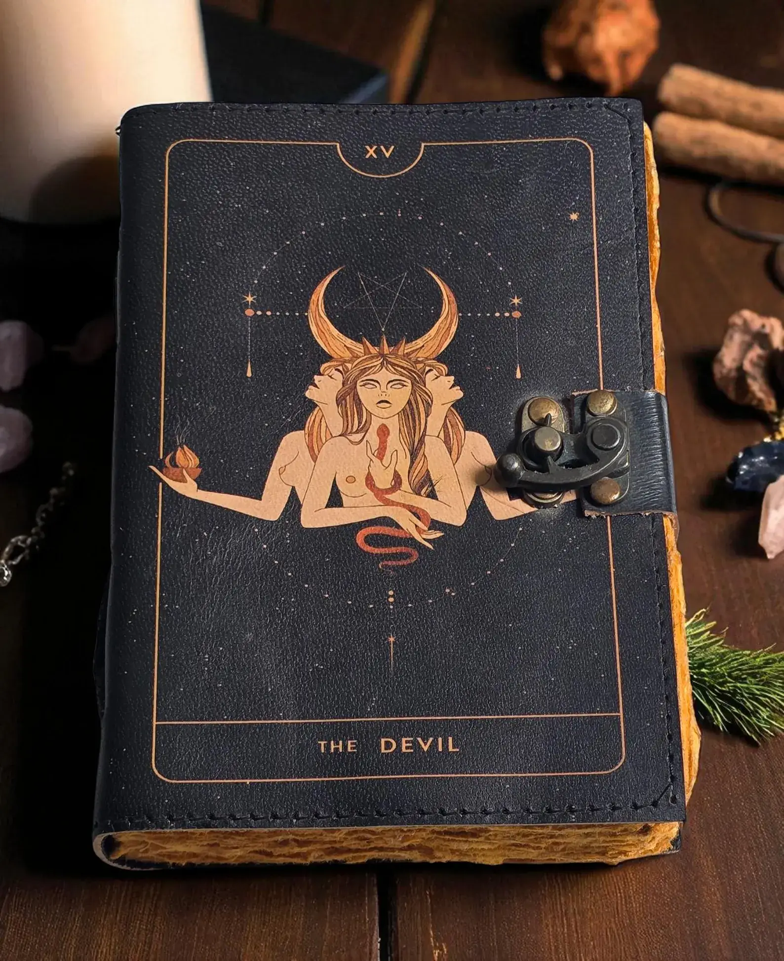 MNM HANDICRAFTS - Wholesale Journal/Diary - Celestial Moon & Sun Leather Journal, Handmade Vintage Spell5