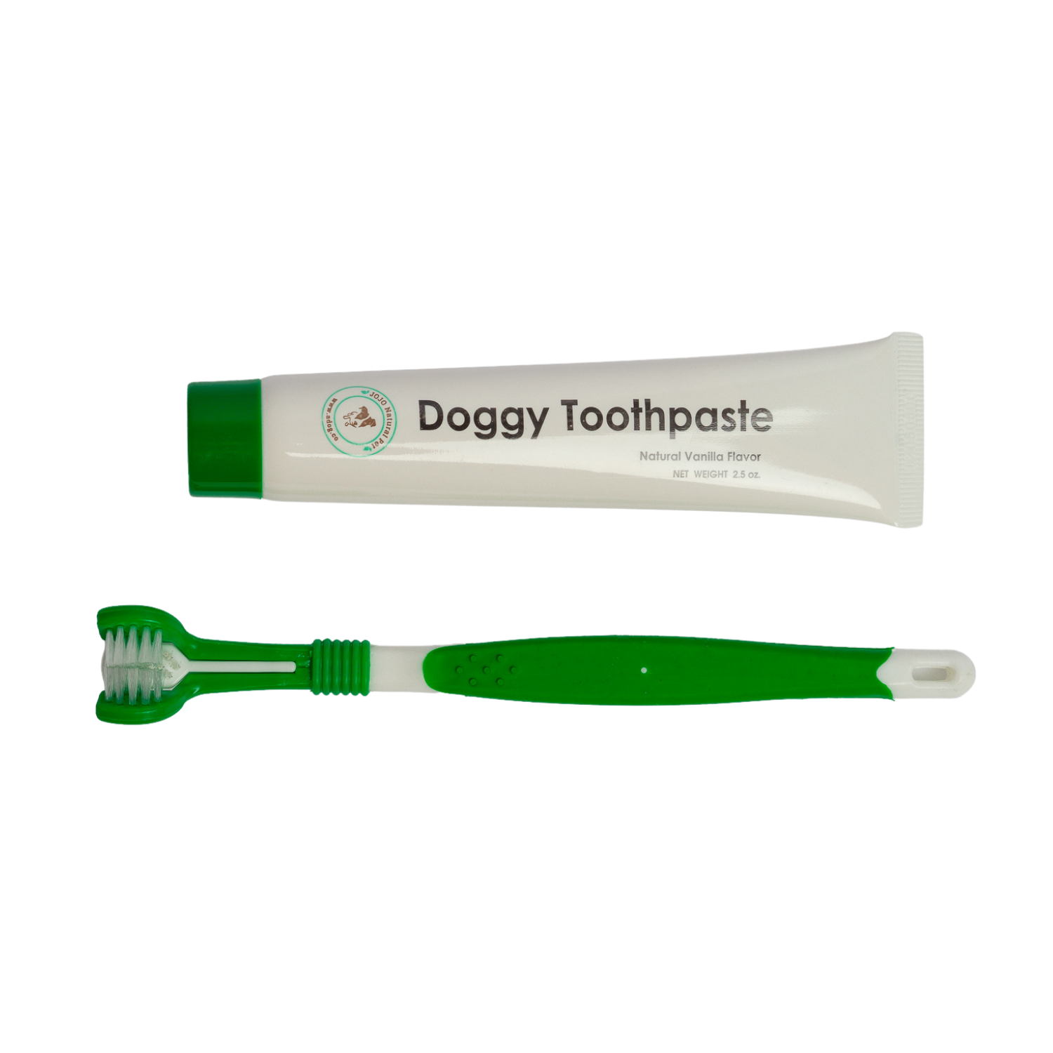 Jojo Modern Pets - Wholesale Pet toothpaste – Dog - Triple Headed Dog Tooth Brush with Toothpaste - 2 Piece Kit1