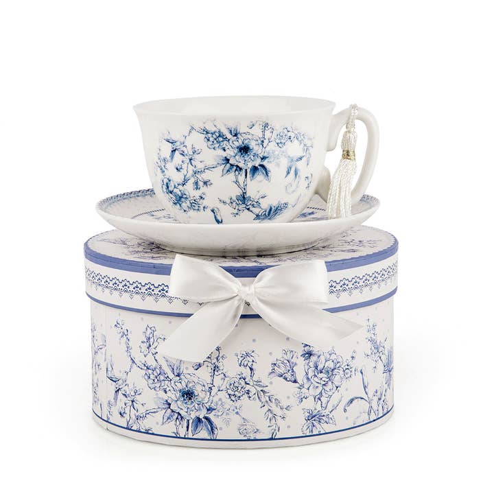 STP - Wholesale Tea Set - Blue Flowers Porcelain Tea Set for 2 pers. in Gift Box4