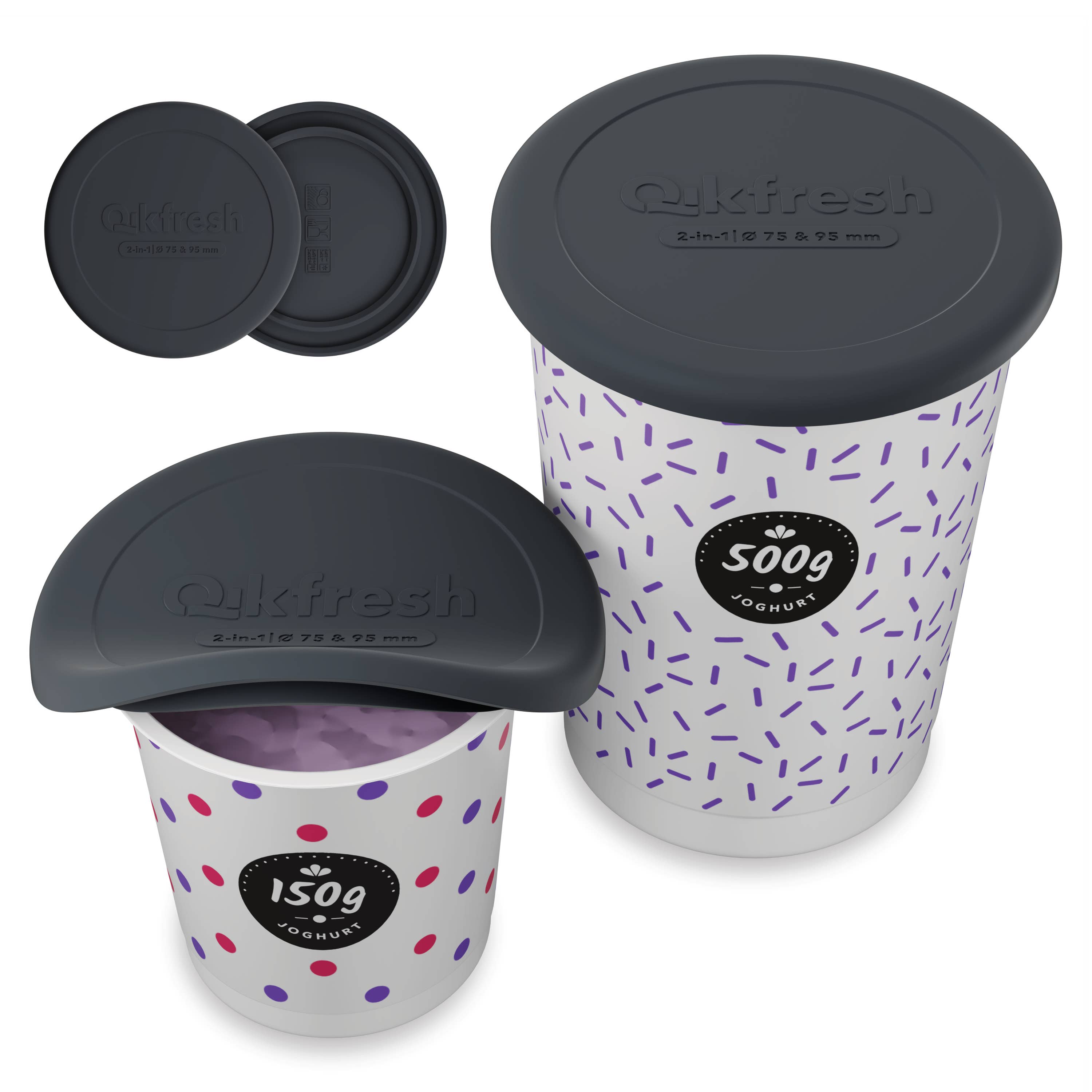 Qikfresh - Wholesale Food Storage Container - Reusable freshness lid for yogurt cups8