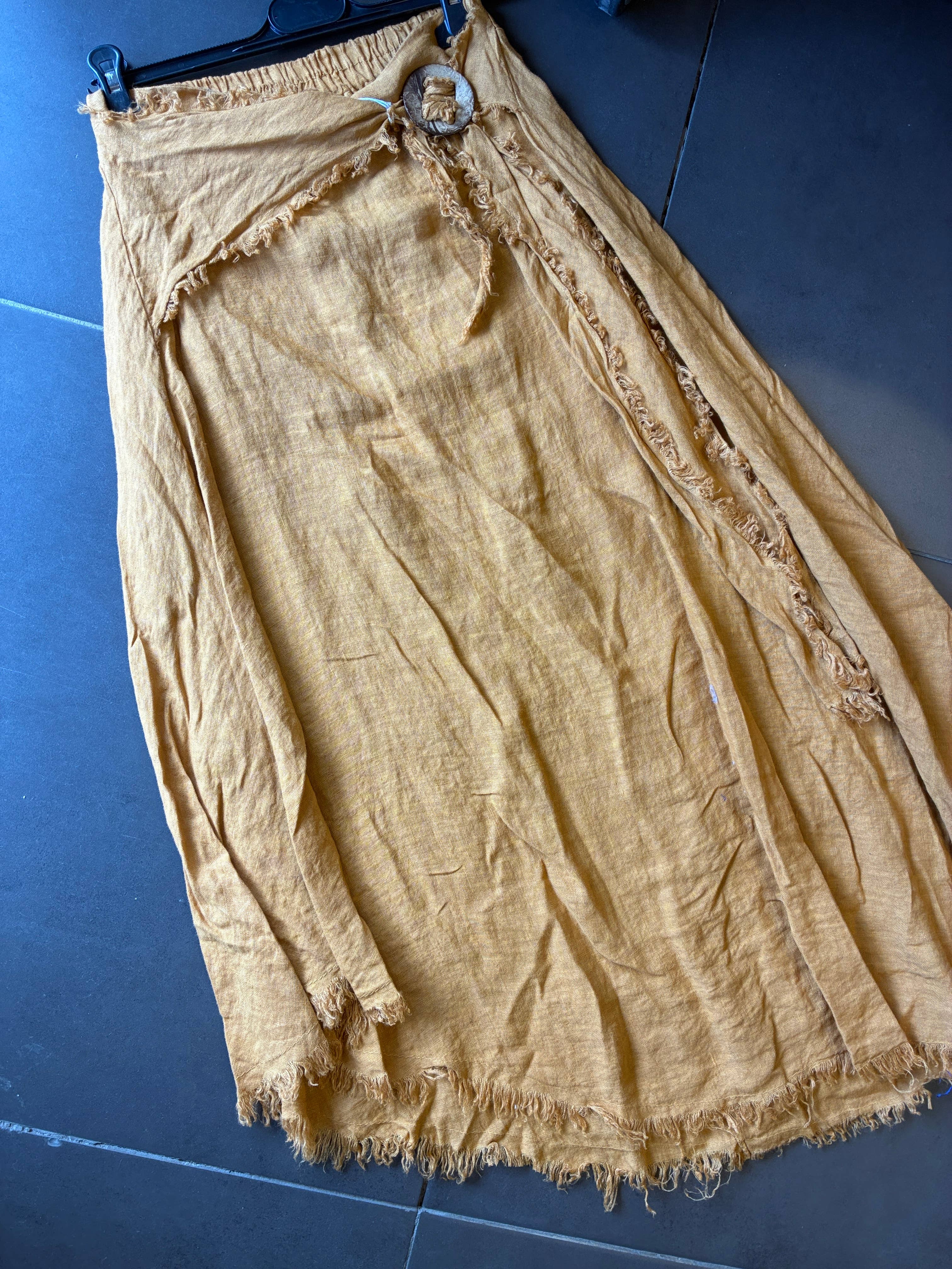 la maison des fibres naturelles - Wholesale Skirt - Women's - Linen skirt with drawstring 1013 100% linen22