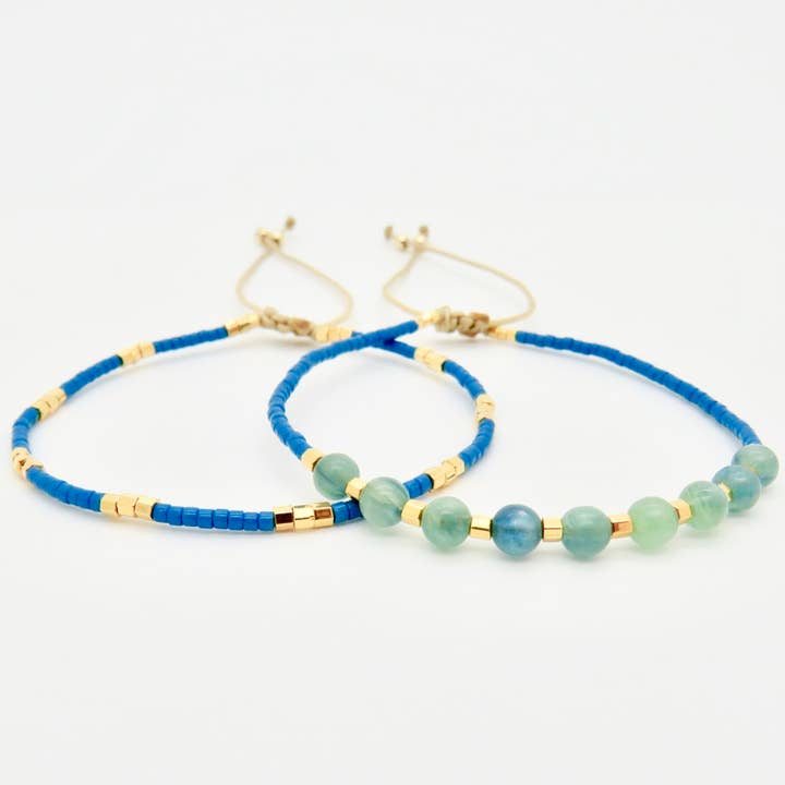 Kyanite Gemstone Bracelet 24k Gold Plated for wholesale by Rosamariposa