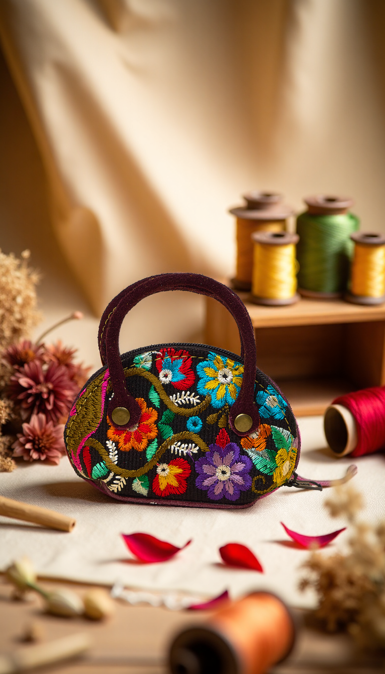 Terra Natural Designs – wholesale Myntväska - Dam – Läder/Mocka Börs - Fall av fyra0