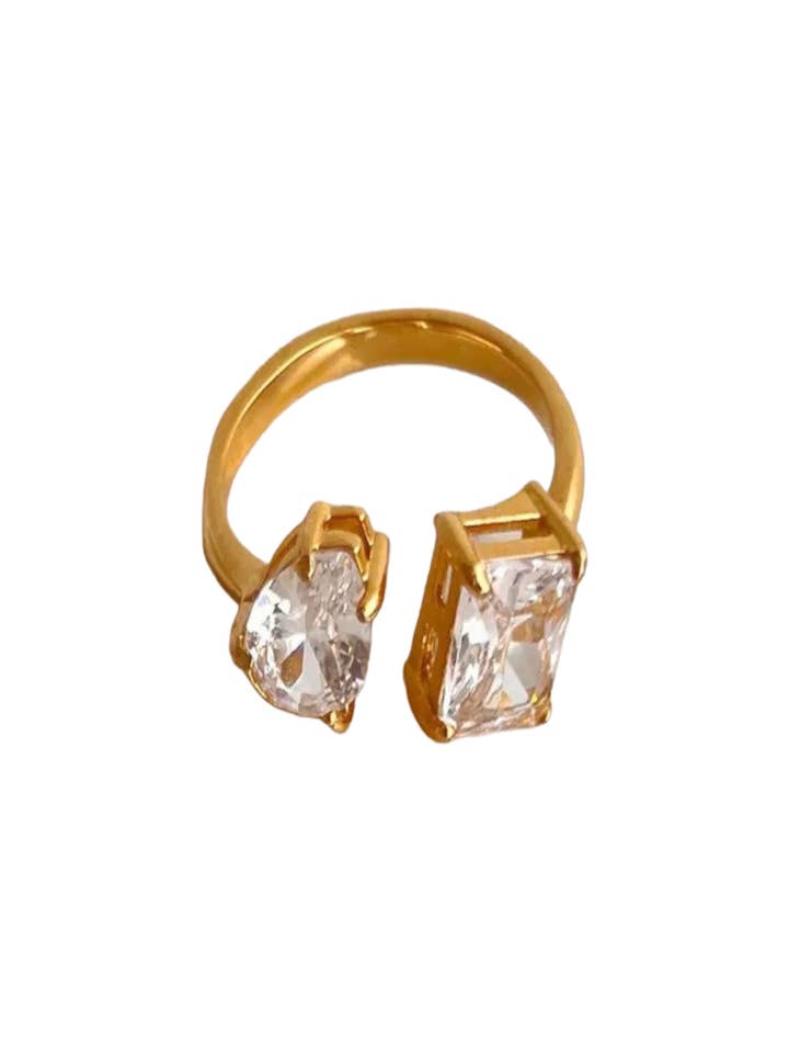 Kylie Two Stone Ring for wholesale by Harper Jewelry