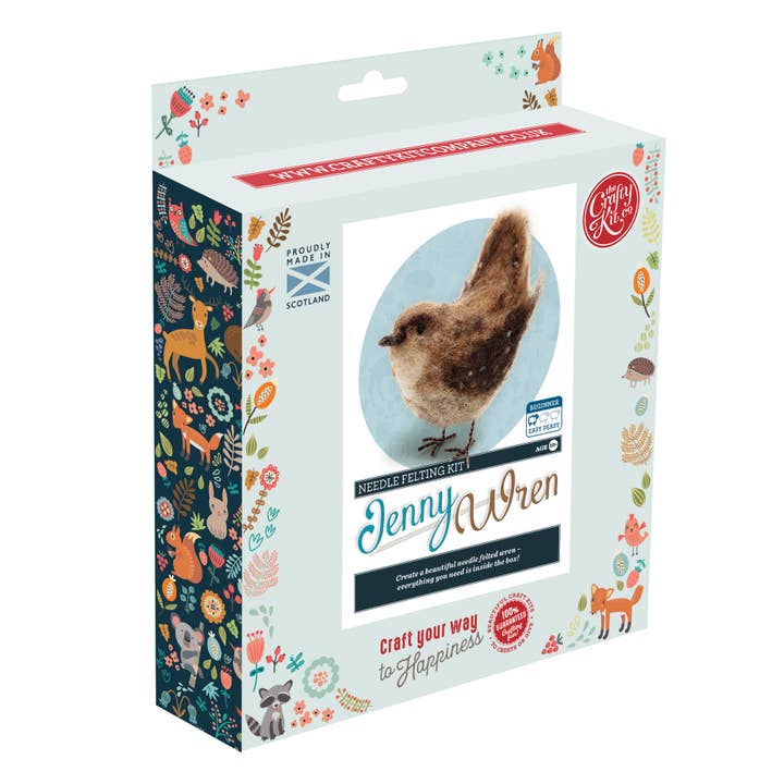 The Crafty Kit Company – wholesale Craft sewing kit – British Birds - Jenny Wren Needle Felting Craft Kit