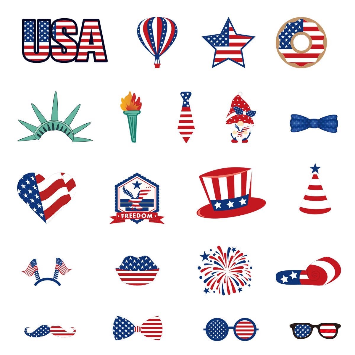 Candles Meta - Vente Affiche/banderole de fête - 21 accessoires photo en papier pour décoration de fête sur le thème de la fête de l'indépendance2