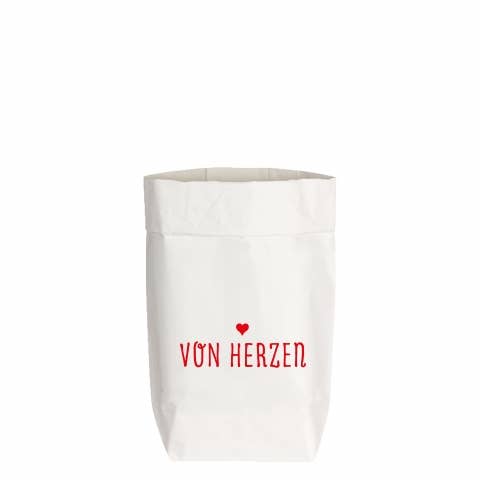 PaperBags small white, from heart, red for wholesale by 17;30