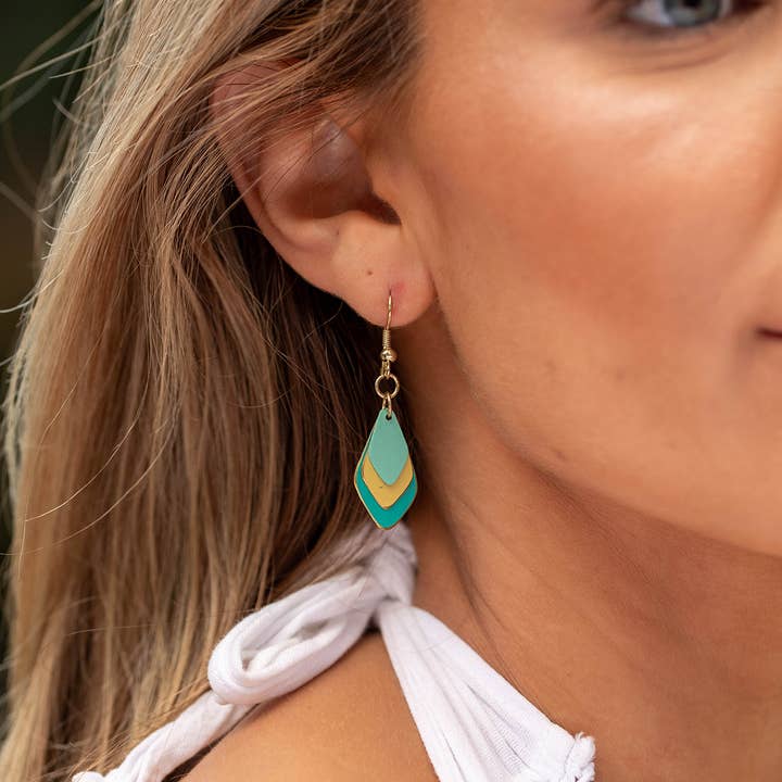 Anju Jewelry – Brincos de argola por atacado – Brincos Patina em Latão - Camadas de verniz1