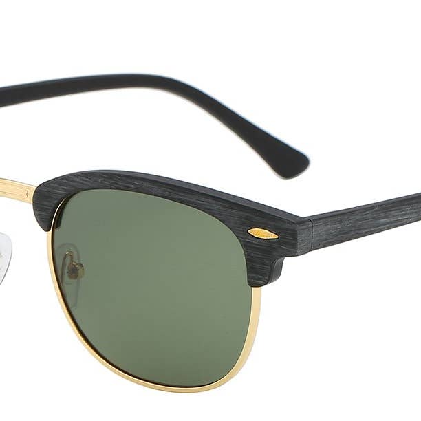 Retro Rewind Polarized Wood Grain Print Sunglasses for wholesale by Luna Sunglasses
