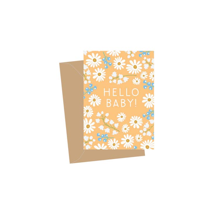 Mini New Baby White Daisies, Folded Enclosure Cards for wholesale by Apartment 2 Cards