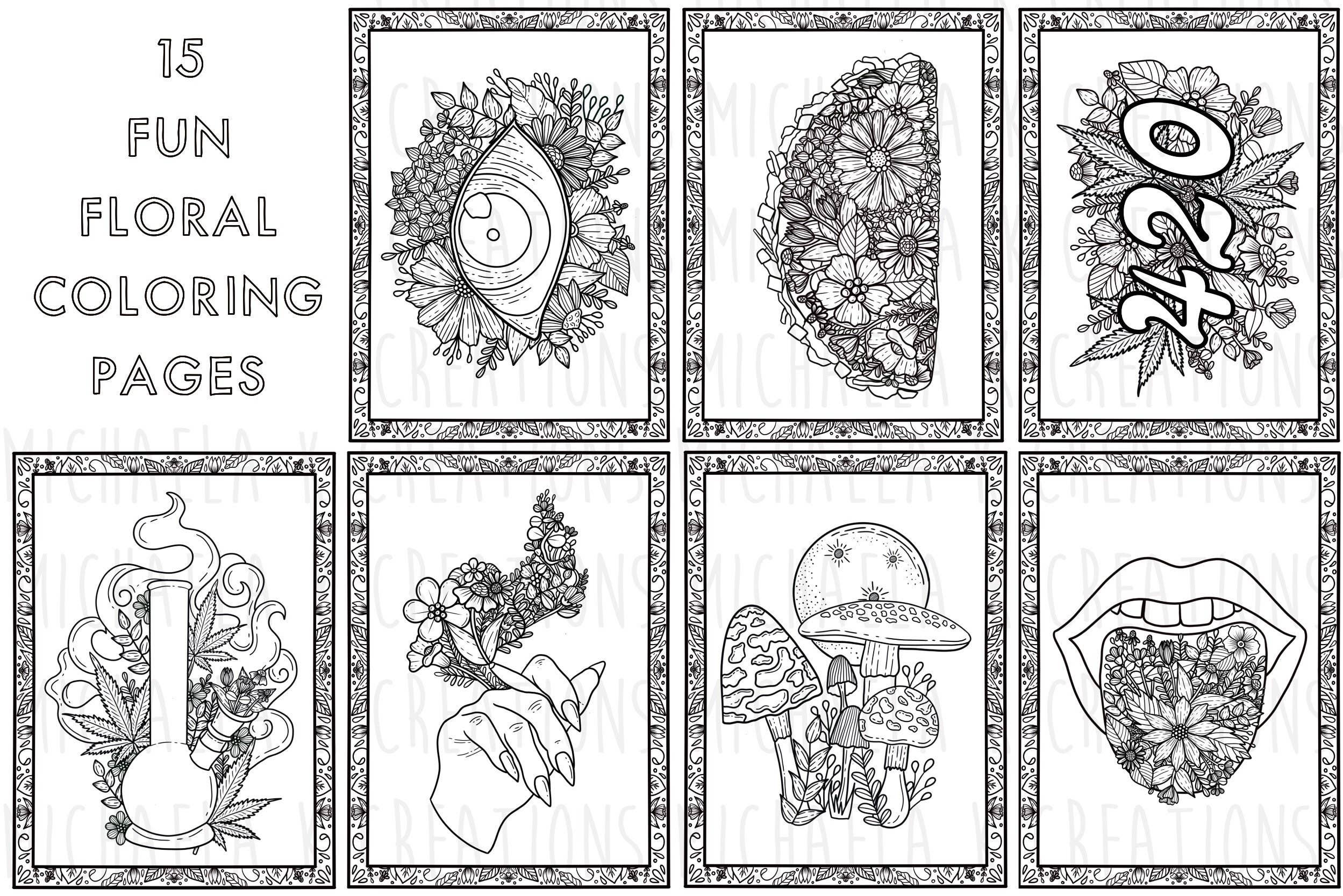 Michaela K Creations – Großhandel Mal- & Aktivitätsbuch – Erwachsene – Doobie Snacks Malbuch | 420€ Geschenk | Blumen-Malbuch4