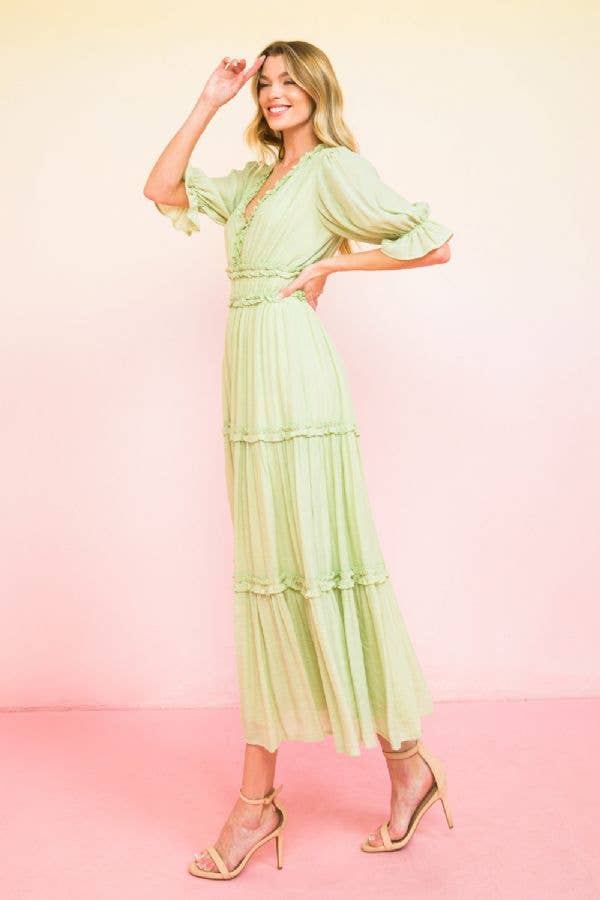 MELONE Ein solides Midikleid-AD2515 für den Großhandel auf Faire2