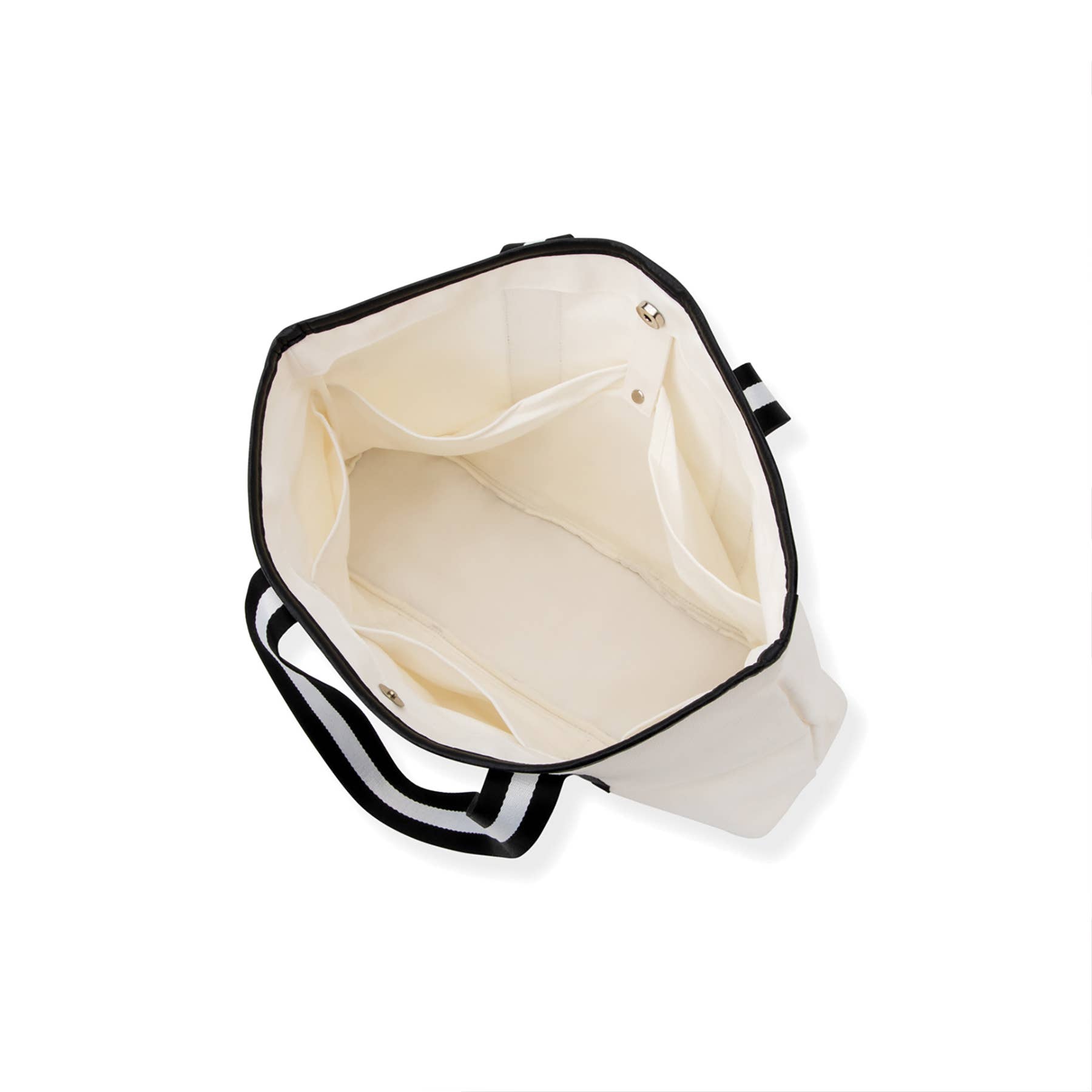 Beau-Coup - Wholesale Tote Bag - Women's - White Canvas Tote Black White1