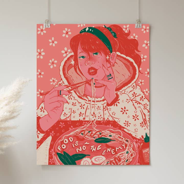 Food is Not the Enemy - Print for wholesale by Liberal Jane Illustration