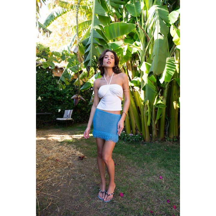 Top con scollo all'americana e schiena scoperta con ritagli per la vendita all'ingrosso da parte di Salty