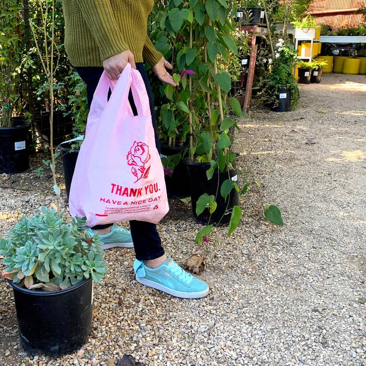 OPEN EDITIONS - Wholesale Grocery/Shopping Bag - Thank You Tote // Rose on Pink // Lauren DiCioccio5