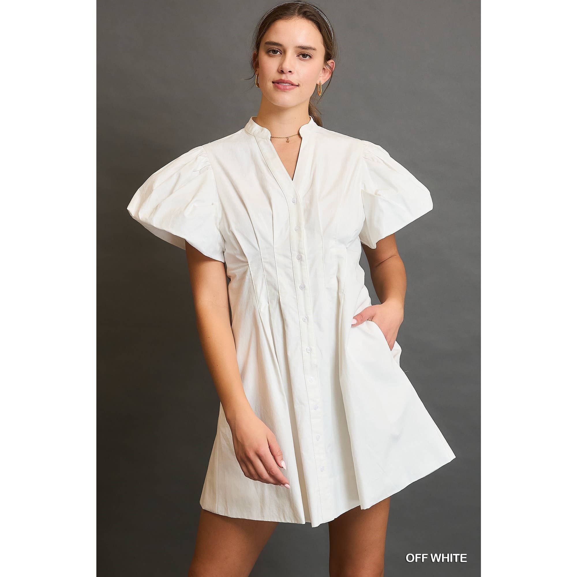 STYLE USA - Vente Robe – femme - Robe plissée à manches courtes15